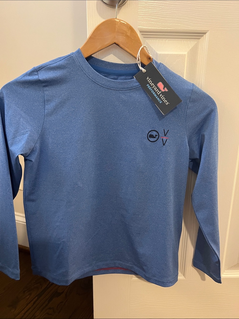 Vineyard Vines Kids Long Sleeve Performance Tee - Light Blue